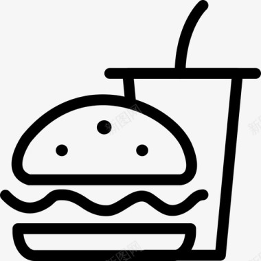 快餐汉堡汉堡和可乐图标图标