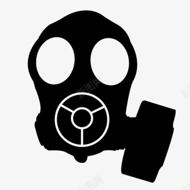 防毒面具有毒废料恐怖图标图标
