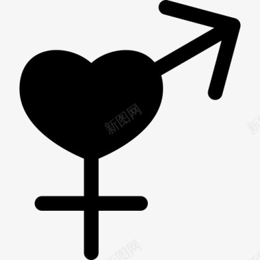 心脏有女性和男性体征心跳图标图标