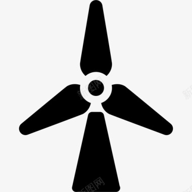 风力涡轮机工业实心图标图标