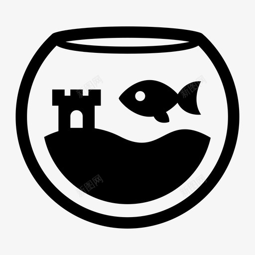 鱼缸沙子宠物图标svg_新图网 https://ixintu.com 城堡 宠物 水 水族馆 沙子 鱼缸