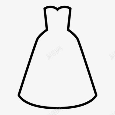 连衣裙无肩带婚纱图标图标