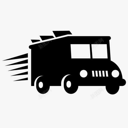 食品车旅行快速图标svg_新图网 https://ixintu.com 卡车 快速 旅行 超速 送货 露营 食品车 驾驶