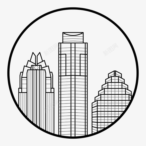 奥斯汀建筑城市图标svg_新图网 https://ixintu.com 地标 城市 城市图标 天际线 奥斯汀 建筑