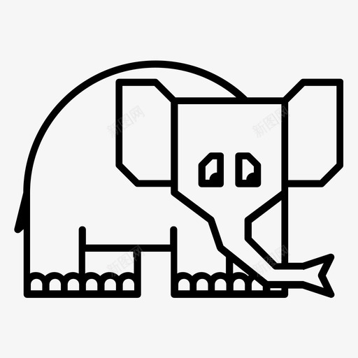 大象宠物几何动物图标svg_新图网 https://ixintu.com 几何动物 卡通动物 可爱的动物 大象 宠物