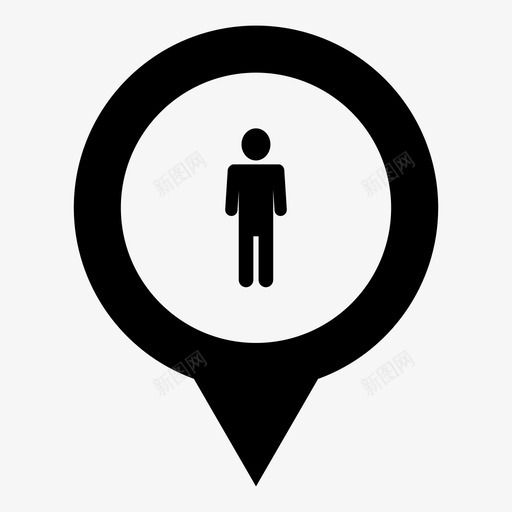 男卫生间空间指针图标svg_新图网 https://ixintu.com 位置标记 图钉 地图标记 导航 指针 标记 男卫生间 空间