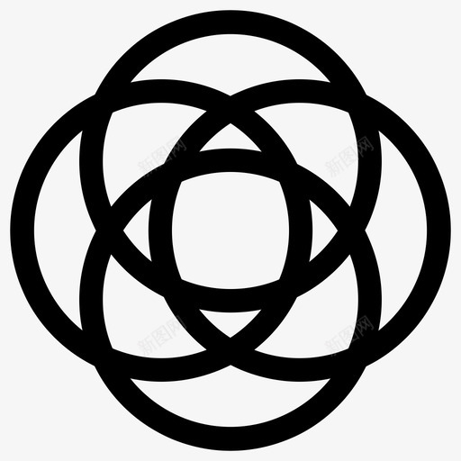 圆构图抽象圆图案图标svg_新图网 https://ixintu.com 几何学 圆图案 圆构图 打结的圆 抽象 数学 重叠的圆 错觉