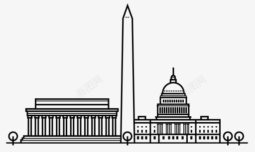 华盛顿特区国会大厦国会图标图标