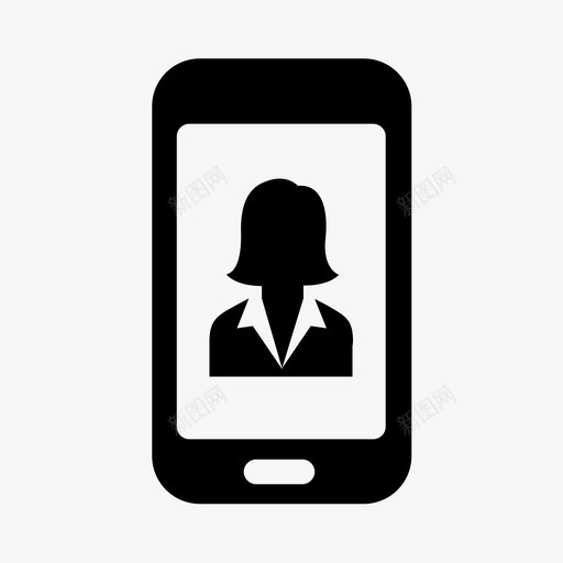 智能手机手机女士图标svg_新图网 https://ixintu.com 专业 个人 个人资料 女士 手机 智能手机 用户