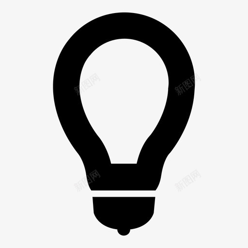 灯泡电能源图标svg_新图网 https://ixintu.com ict基本线路 光能 创意 灯丝 灯泡 玻璃 电 能源 钨
