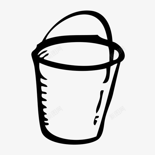 水桶水铁罐图标svg_新图网 https://ixintu.com 手拉 搬运 水 水桶 沙桶 清洁 铁罐