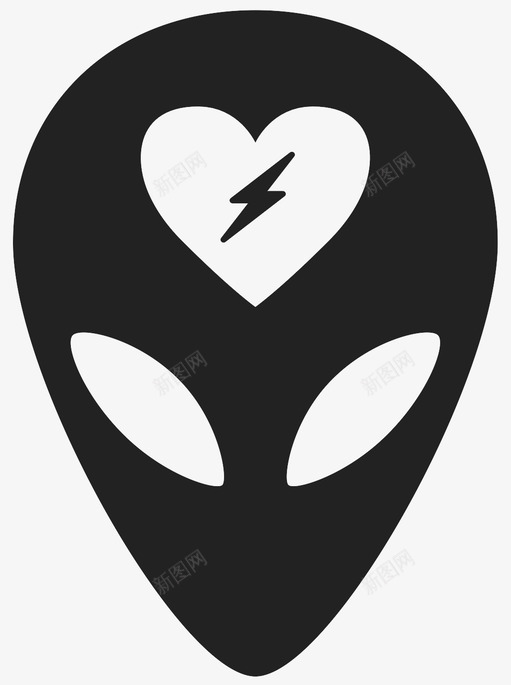 外星人心闪电图标svg_新图网 https://ixintu.com 外星人 心 爱情 闪电