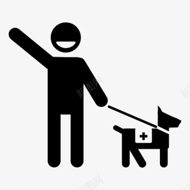服务狗导盲犬帮助图标图标