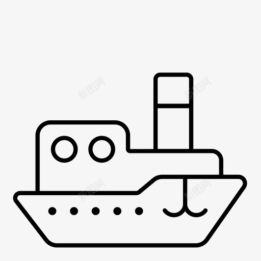 船窗运输图标svg_新图网 https://ixintu.com 巡航 海 海洋 窗 航行 船 蒸汽烟囱 运输 锚