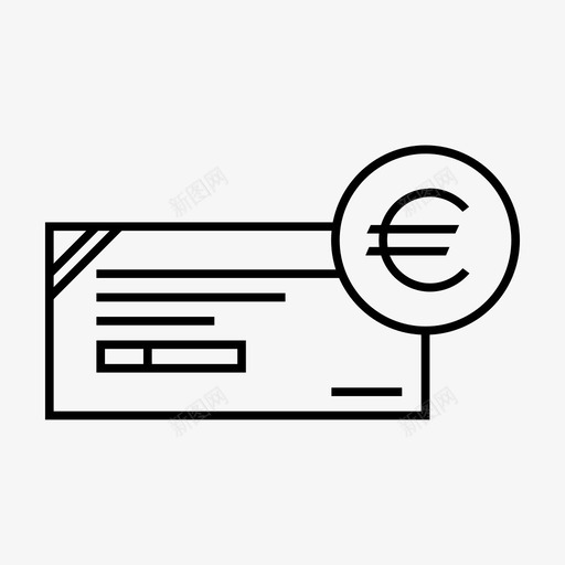 支票付款货币图标svg_新图网 https://ixintu.com 付款 商业 支票 欧元 票据 货币 金融 银行