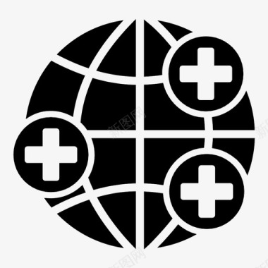 全球医疗保健身体十字图标图标