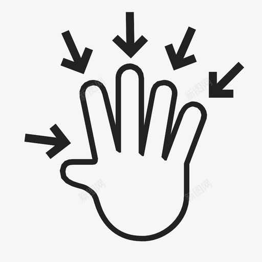 抓取触摸手势技术图标svg_新图网 https://ixintu.com 互动 互动手势 内向 动作 手势 技术 抓取 触摸手势