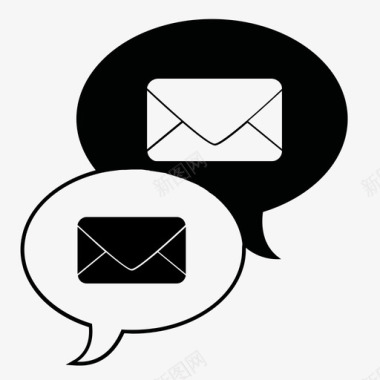 电子邮件通信语音短信图标图标
