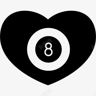台球心脏有八个球在里面标志心跳图标图标