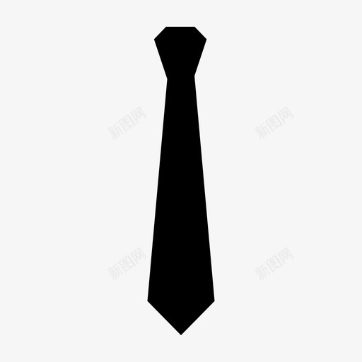 黑色领带工作衬衫图标svg_新图网 https://ixintu.com 工作 服装 正式 班级 男士 着装 线条 花哨 衬衫 黑色领带