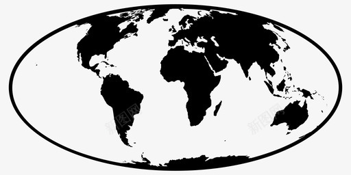 世界地点地图图标图标