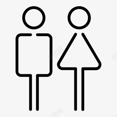浴室男女通用卫生间标志图标图标
