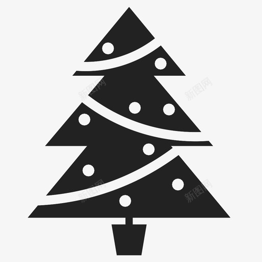 圣诞树装饰节日图标svg_新图网 https://ixintu.com 圣诞 圣诞树 松树 灯 爱 节日 装饰 金箔