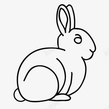 兔子宠物跳跃图标图标