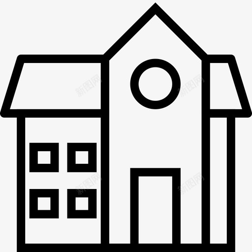 房屋建筑教堂图标svg_新图网 https://ixintu.com 住宅 冬季300 办公室 塔楼 建筑 房屋 教堂 结构