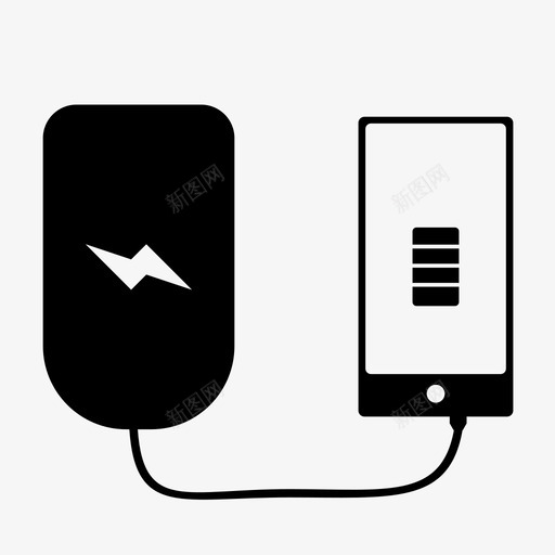 电源组充电器电话充电能量图标svg_新图网 https://ixintu.com 电池 电池电量低 电源组充电器 电话充电 能量