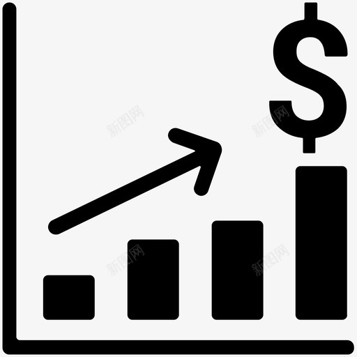 分析统计利润图标svg_新图网 https://ixintu.com 业务 业务实体图标 分析 利润 图表 增加 收益 数据 统计 美元 货币