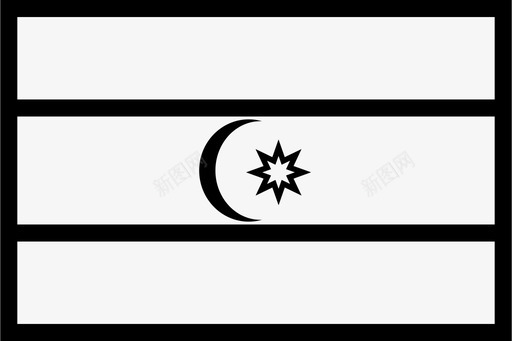 阿塞拜疆国旗国家月亮图标图标