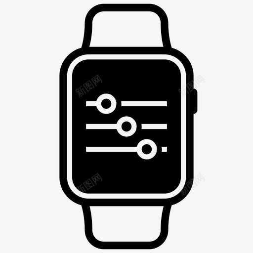 滑块手表音量图标svg_新图网 https://ixintu.com 手表 搜索 智能 查看 滑块 级别 维护 设置 音量