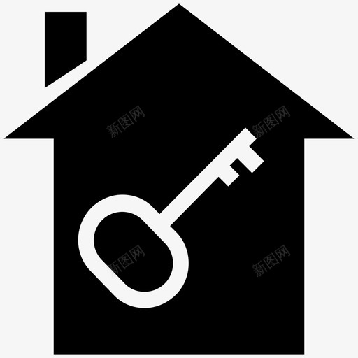 锁着的房子房地产实体图标svg_新图网 https://ixintu.com 房地产实体图标 锁着的房子