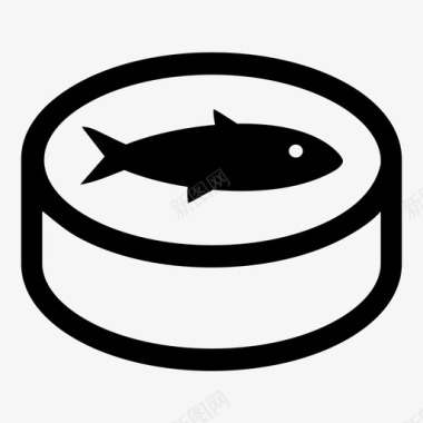 鱼罐头鲑鱼沙丁鱼图标图标