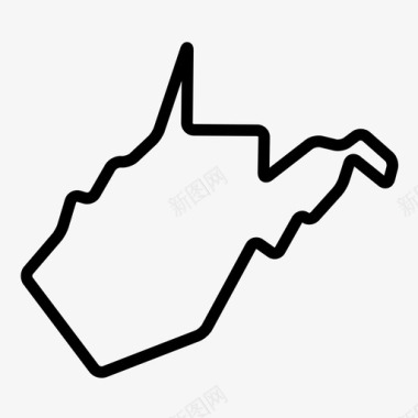 西弗吉尼亚州地图州图标图标