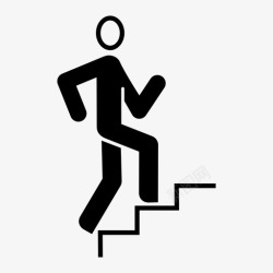 爬楼梯运动楼梯有氧运动攀爬图标高清图片