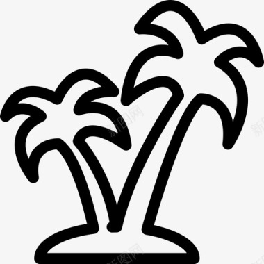 棕榈树热带灌木图标图标
