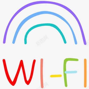 wifi信号酒店和餐厅手绘涂鸦图标图标