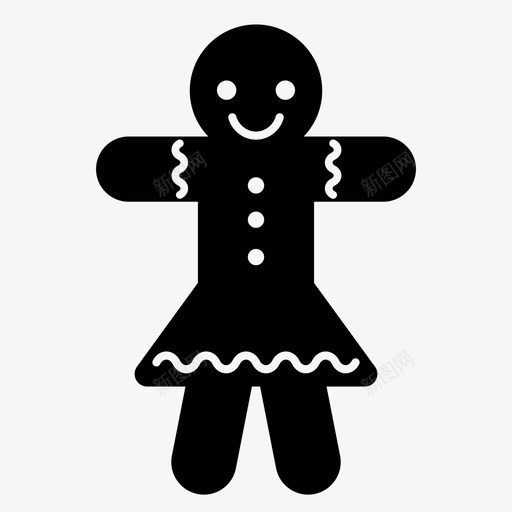 姜饼女孩圣诞节饼干图标svg_新图网 https://ixintu.com 假日 冬天 圣诞节 姜饼女孩 烤箱 饼干