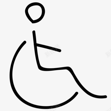 残疾人医学手绘图标图标