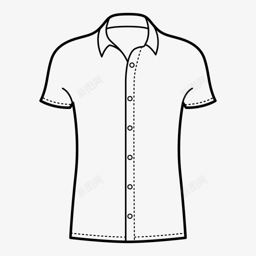 衬衫袖子短袖图标svg_新图网 https://ixintu.com 圆点 服装 正装 男式 短袖 衣服 衬衫 袖子 领子
