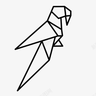 鹦鹉纸折纸图标图标