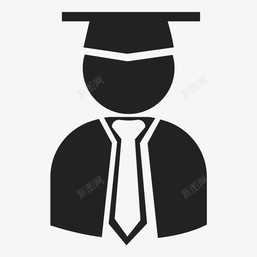 研究生戴着毕业帽戴着斗篷图标svg_新图网 https://ixintu.com 戴着斗篷 戴着毕业帽 打着领带 研究生