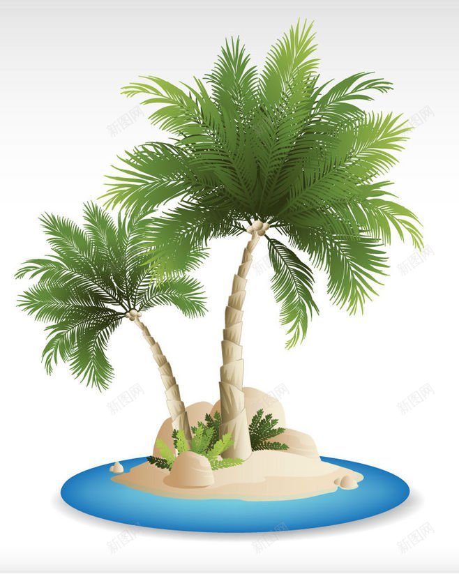 沙滩椰子树花草jpg设计背景_新图网 https://ixintu.com 沙滩椰子树 花草