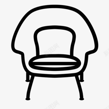 椅子扶手椅靠垫图标图标