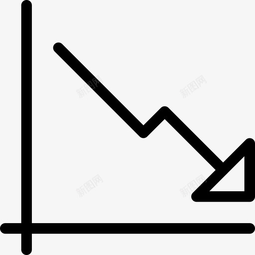 折线图统计报告图标svg_新图网 https://ixintu.com 下降 信息图 减少 图表 图表-线图标 折线图 报告 损失 数据可视化 统计