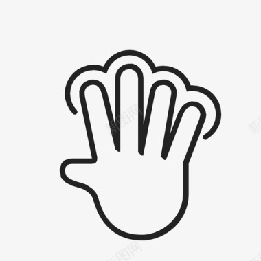 用四个手指轻触用户体验触摸手势图标图标
