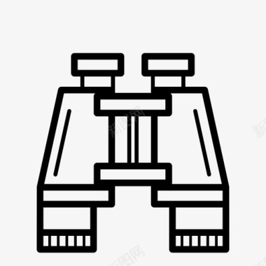 双筒望远镜变焦视图图标图标