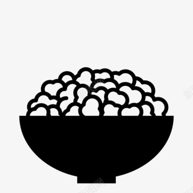 爆米花小吃碗电影图标图标